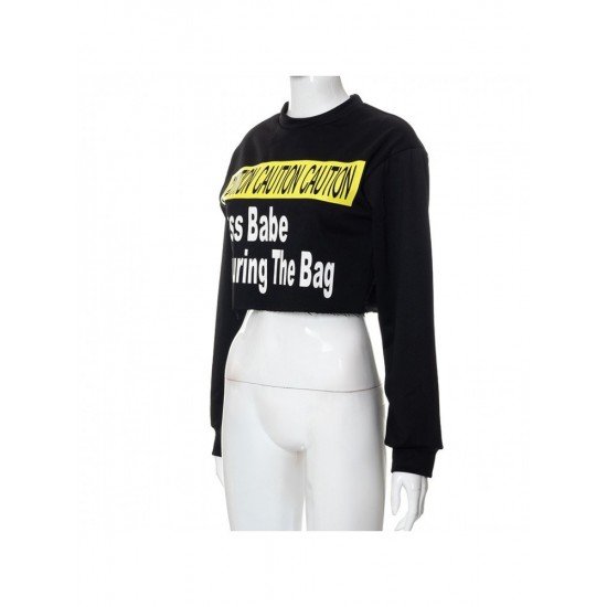  2022 Autumn Fashion Letter Printing Crop Sweater