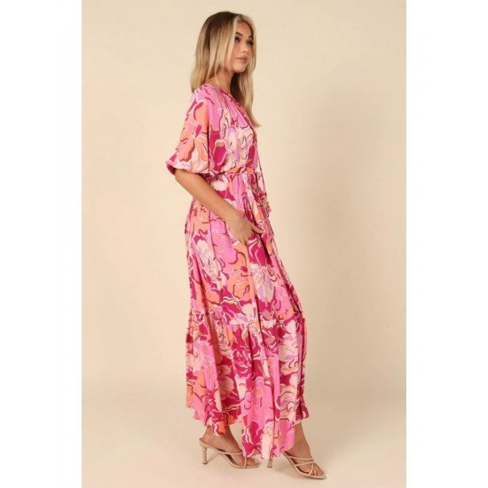  Summer Split Hem Printing Beach Long Dress