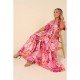  Summer Split Hem Printing Beach Long Dress