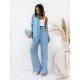 Casual Street Solid Matching Blouse And Trouser Sets