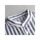  Casual Striped Stand Collar Men's Shirt