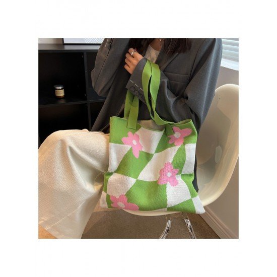  Casual Cute Flower Large Capacity Knitted Bag