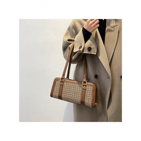  Fashion Houndstooth Shoulder Bag For Women