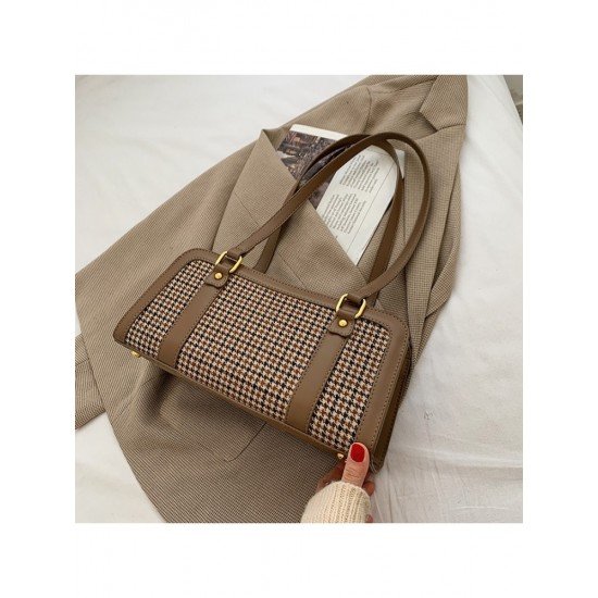  Fashion Houndstooth Shoulder Bag For Women