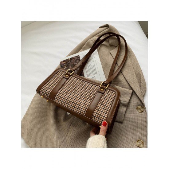  Fashion Houndstooth Shoulder Bag For Women