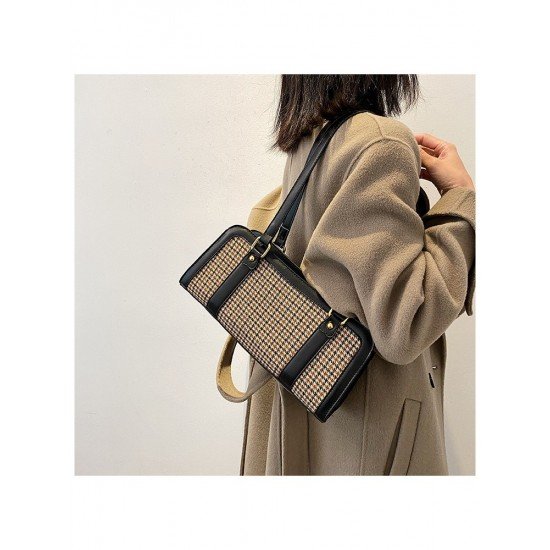  Fashion Houndstooth Shoulder Bag For Women