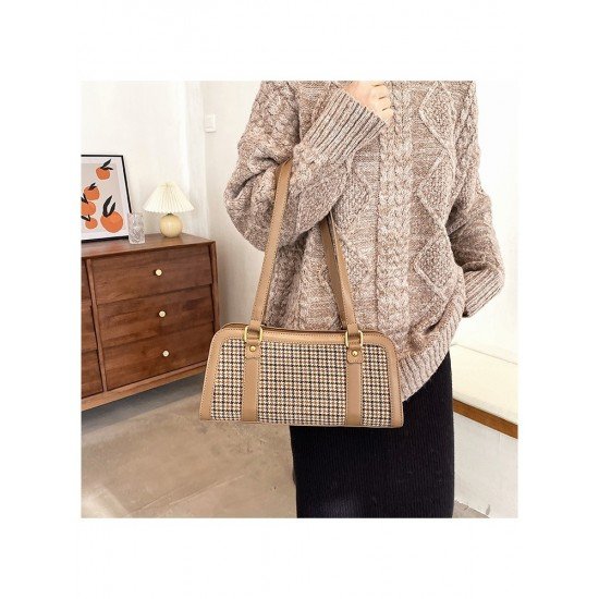  Fashion Houndstooth Shoulder Bag For Women