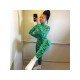 Turtle Neck Long Sleeve Printed Skinny Jumpsuits