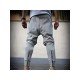 Sports Zip Hem Black Pencil Pants For Men