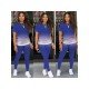  Gradient Color Casual Matching T Shirt And Pant Sets