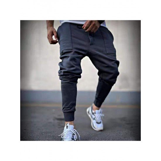 Sports Zip Hem Black Pencil Pants For Men