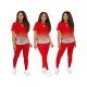  Gradient Color Casual Matching T Shirt And Pant Sets