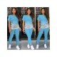  Gradient Color Casual Matching T Shirt And Pant Sets