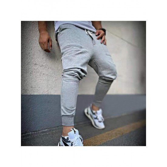 Sports Zip Hem Black Pencil Pants For Men