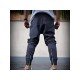 Sports Zip Hem Black Pencil Pants For Men