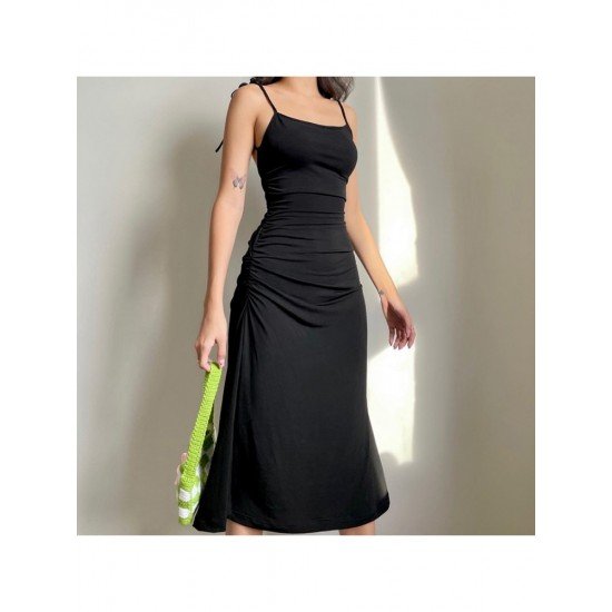  2022 Summer Black Backless Women's Sleeveless Dress