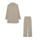 Simple Loose Solid Blouse And Trouser Sets