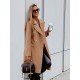  Pure Color Long Sleeve Mid-length Women's Coats