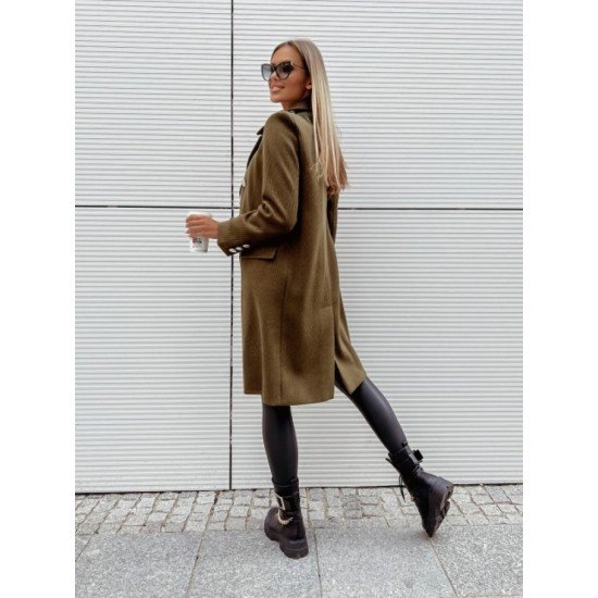  Pure Color Long Sleeve Mid-length Women's Coats