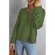  Pure Color V Neck Knitted Sweater