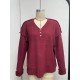  Pure Color V Neck Knitted Sweater