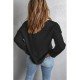  Pure Color V Neck Knitted Sweater