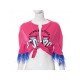  Casual Letter Printing Feather Patchwork Crop Cardigan