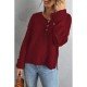  Pure Color V Neck Knitted Sweater