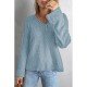  Pure Color V Neck Knitted Sweater