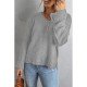  Pure Color V Neck Knitted Sweater