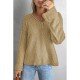  Pure Color V Neck Knitted Sweater