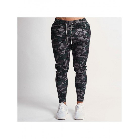 Drawstring Camouflage Skinny Pants For Men