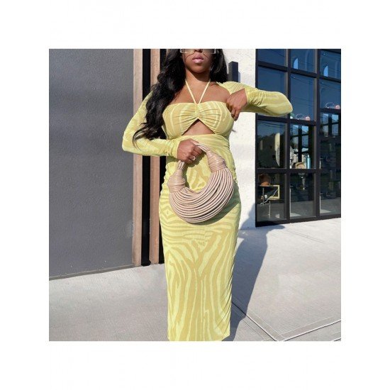  Elegant Hollowed Out Women's Long Sleeve Dress