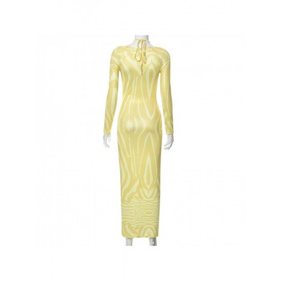  Elegant Hollowed Out Women's Long Sleeve Dress