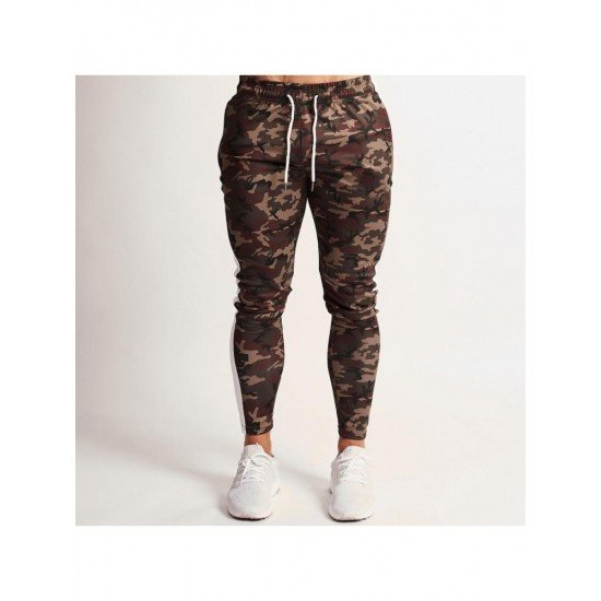 Drawstring Camouflage Skinny Pants For Men