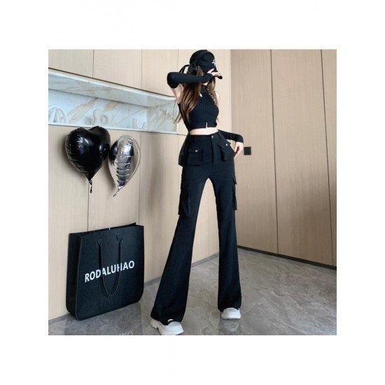  2022 Casual High Waist Women's Black Pants