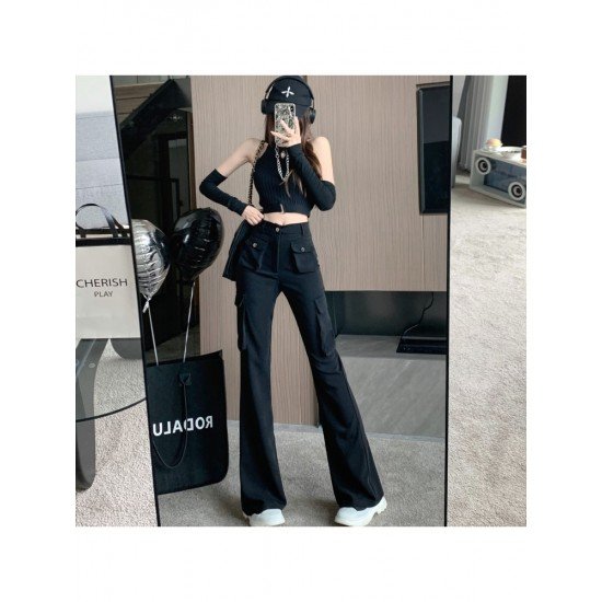  2022 Casual High Waist Women's Black Pants