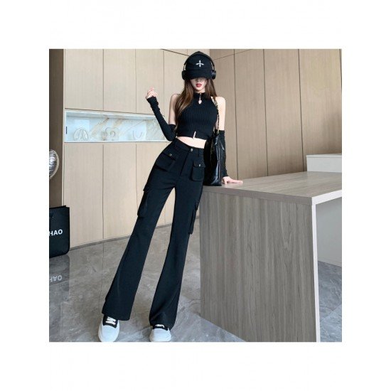  2022 Casual High Waist Women's Black Pants