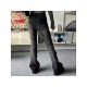 Vintage Patchwork Black Low Rise Bootcut Jeans