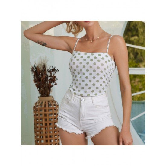  Summer Square Collar Polka Dots Women's Vest