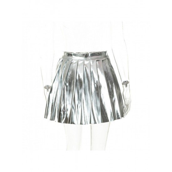  2022 PU Pure Color Versatile Pleated Skirt