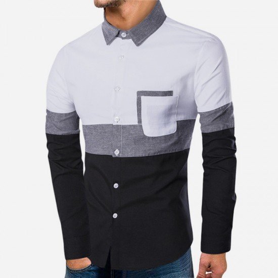  Casual Loose Men's Long Sleeve Shirt