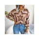  Women's Round Neck Star Geometric Pattern Sweater