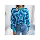  Women's Round Neck Star Geometric Pattern Sweater