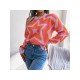  Women's Round Neck Star Geometric Pattern Sweater