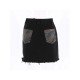 Designer Patchwork Black Short Skirts