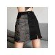 Designer Patchwork Black Short Skirts