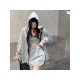  Loose Hooded Pure Color Skirt Three-Piece Set