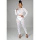 Hollow Out White Matching 2 Piece Trouser Sets