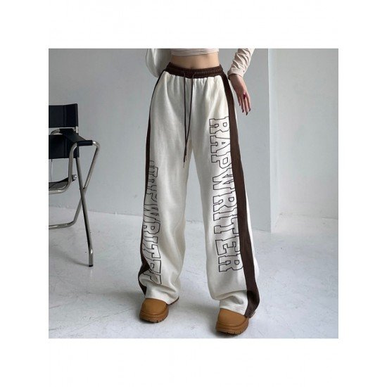 Vintage Sports Drawstring Loose Drawstring Leg Trousers